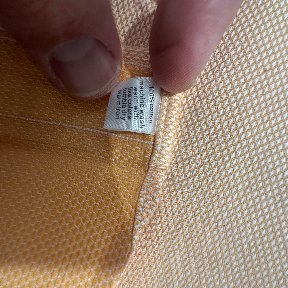 Paul Fredrick Dress Shirt Mens 19-37 Peach Pinpoint Oxford Button Down Cotton - Picture 6 of 11